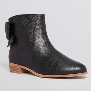 Kate spade womens  black leather studded bows ankle boots size 8.5